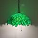Tiffany Style Hanging Lighting Green Stained Glass Leaves Led Bulbs 75'h16w