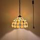 Tiffany Style Hanging Lighting Plug In Gold Stained Glass Led Bulb 12w12d60h