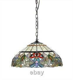 Tiffany Style Hanging Stained Glass Ceiling Pendant Light Lamp 18 Shade
