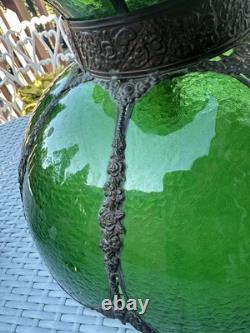 Tiffany Style Hanging Stained Glass Lamp In Great Condition