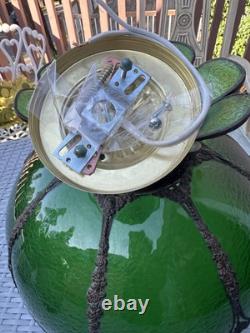 Tiffany Style Hanging Stained Glass Lamp In Great Condition