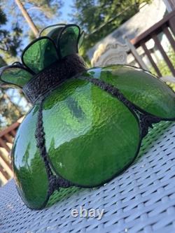 Tiffany Style Hanging Stained Glass Lamp In Great Condition