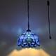 Tiffany Style Hanging Lighting Plug In Blue Stained Glass Baroque Style 60'h12'w