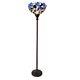 Tiffany Style Iris Design Copper Foiled Stained Glass Torchiere Floor Lamp