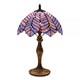 Tiffany Style Lamp, Blue Purple Stained Glass Coconut Leaf Table Lamp, Vintag