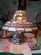 Tiffany Style Lamp Colorful Stained Glass Floral Mosaic Shade & Base 3-way Light