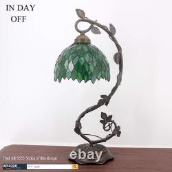 Tiffany Style Lamp Green Wisteria Stained Glass Table Desk Reading Light, Metal