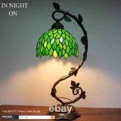 Tiffany Style Lamp Green Wisteria Stained Glass Table Desk Reading Light, Metal