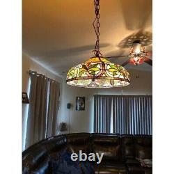 Tiffany Style Lamp Hanging Ceiling Chandelier Pendant Lighting Stained Glass 18