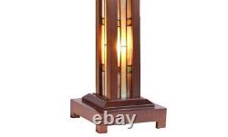Tiffany Style Lamp Mission Accent Decor 2 Light Victorian Stained Glass Theme