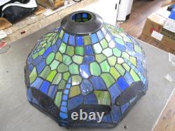 Tiffany Style Lamp Shade Dragonfly Stained Glass Blue & Green Multicolor