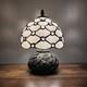 Tiffany Style Mini Table Lamp White Stained Glass Crystal Bean Led Bulb 12h8'w