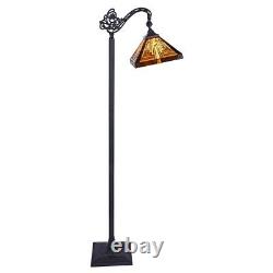 Tiffany Style Mission 1 Bulb Reading Stained Glass Floor Lamp 11 Wide Shade