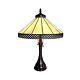 Tiffany Style Mission 2-light Table Lamp Amber Brown Stained Glass Bronze Finish