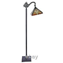 Tiffany Style Mission Arts & Crafts Reading Stained Glass Floor Lamp Retro