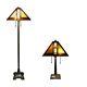 Tiffany Style Mission Lamp Set Handcrafted 16 Shade