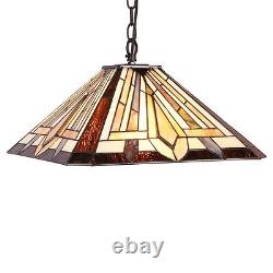Tiffany Style Mission Stained Glass Hanging Ceiling Pendant Light Lamp 16 Shade