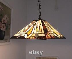 Tiffany Style Mission Stained Glass Hanging Ceiling Pendant Light Lamp 16 Shade