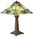 Tiffany Style Mission Stained Glass Table Desk Lamps Arts & Crafts Matching Pair