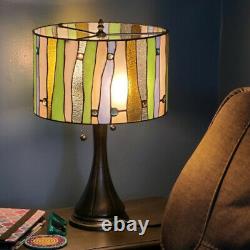 Tiffany Style Modern Stained Glass Table Lamp 2 Lights 21in Tall