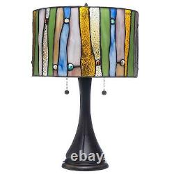 Tiffany Style Modern Stained Glass Table Lamp 2 Lights 21in Tall