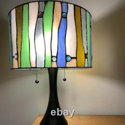 Tiffany Style Modern Stained Glass Table Lamp 2 Lights 21in Tall