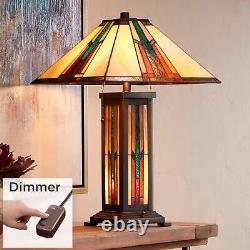 Tiffany Style Night Light Table Lamp with Table Top Dimmer Stained Glass Bedroom