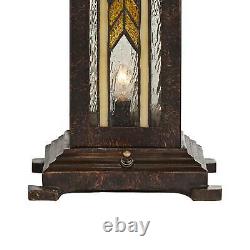 Tiffany Style Nightlight Table Lamp Mission Bronze Stained Glass for Living Room