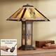 Tiffany Style Nightlight Table Lamp With Dimmer Bronze Stained Glass Living Room
