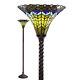 Tiffany Style Peacock Torchiere 72 High Lamp Torch Floor Lamp