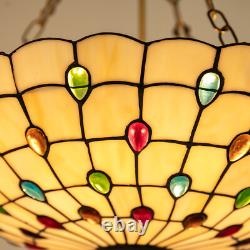 Tiffany Style Pendant Fixture Hanging Pendant Lamp Stained Glass Ceiling Light
