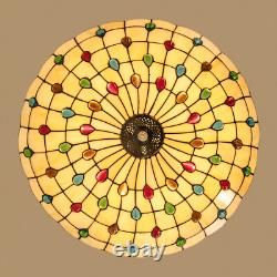 Tiffany Style Pendant Fixture Hanging Pendant Lamp Stained Glass Ceiling Light