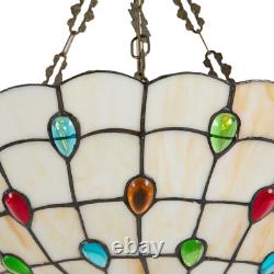 Tiffany Style Pendant Fixture Hanging Pendant Lamp Stained Glass Ceiling Light
