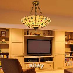 Tiffany Style Pendant Fixture Hanging Pendant Lamp Stained Glass Ceiling Light