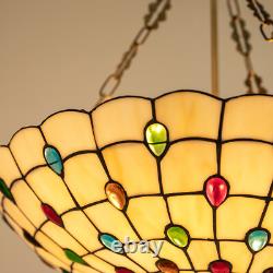 Tiffany Style Pendant Fixture Hanging Pendant Lamp Stained Glass Ceiling Light