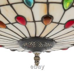 Tiffany Style Pendant Fixture Hanging Pendant Lamp Stained Glass Ceiling Light