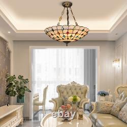 Tiffany Style Pendant Fixture Hanging Pendant Lamp Stained Glass Ceiling Light