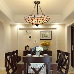 Tiffany Style Pendant Fixture Hanging Pendant Lamp Stained Glass Ceiling Light