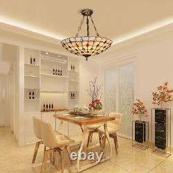 Tiffany Style Pendant Fixture Hanging Pendant Lamp Stained Glass Ceiling Light