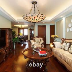 Tiffany Style Pendant Fixture Hanging Pendant Lamp Stained Glass Ceiling Light