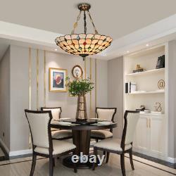 Tiffany Style Pendant Fixture Hanging Pendant Lamp Stained Glass Ceiling Light