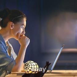 Tiffany Style Pink Snail Accent Table Lamp Handmade Stained Glass Shade Night