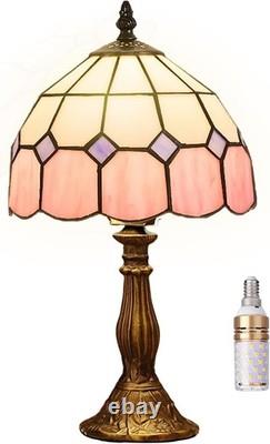 Tiffany-Style Pink Stained Glass Table Lamp