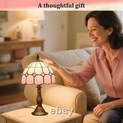 Tiffany-Style Pink Stained Glass Table Lamp