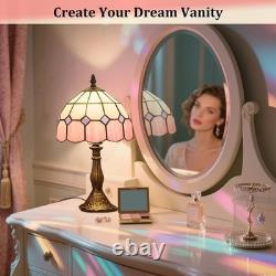 Tiffany-Style Pink Stained Glass Table Lamp
