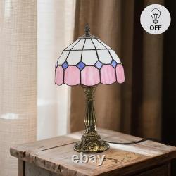 Tiffany-Style Pink Stained Glass Table Lamp