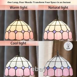 Tiffany-Style Pink Stained Glass Table Lamp