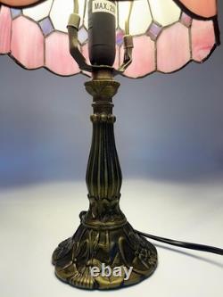 Tiffany-Style Pink Stained Glass Table Lamp