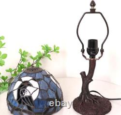 Tiffany Style Raven Moon Vintage Stained Glass Table Lamp Gothic Accent Light