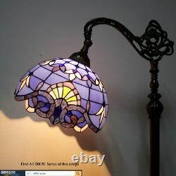 Tiffany Style Reading Floor Lamp Lavender Stained Glass Blue Purple Baroque Lamp